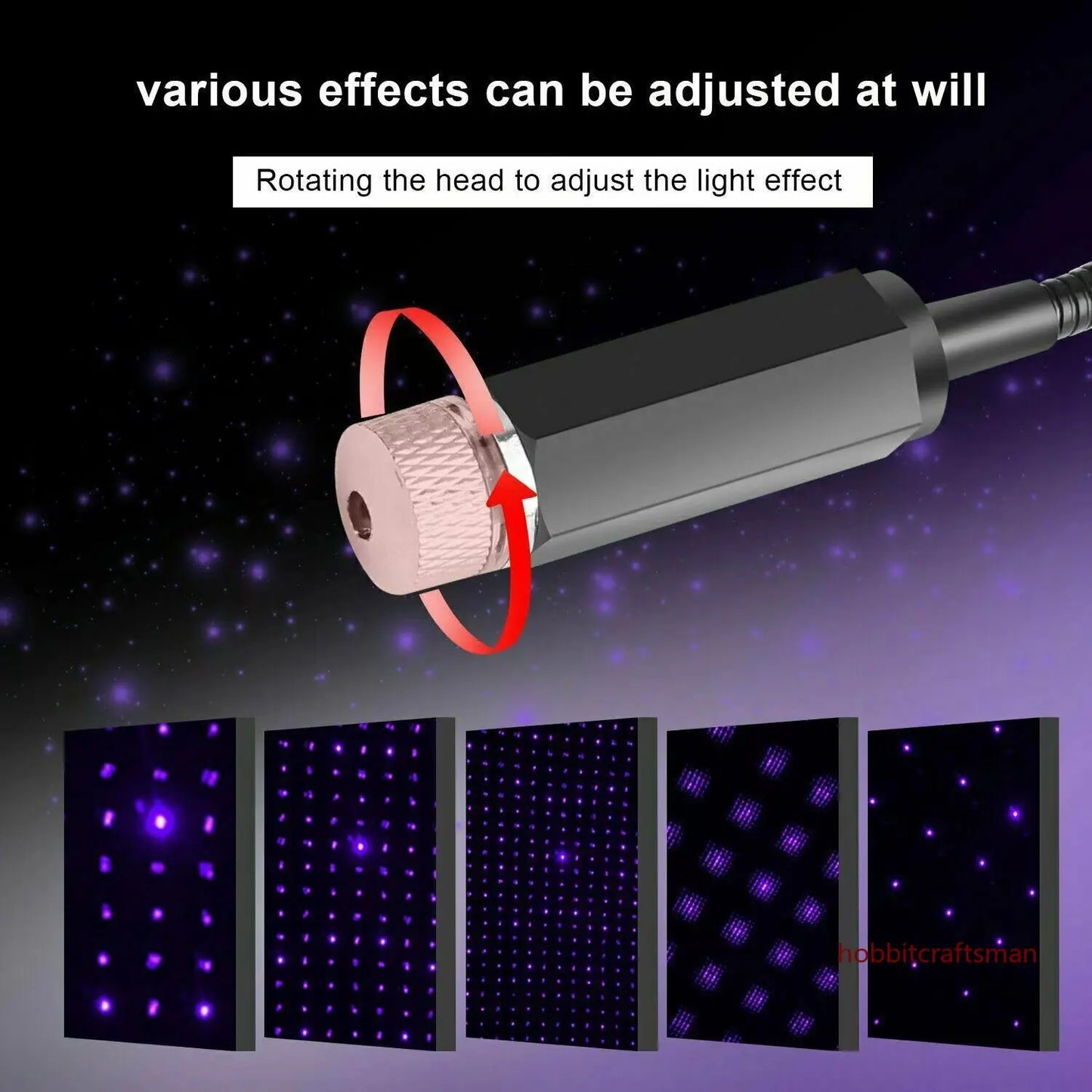 Proyector LED Galaxy para Techo de Auto USB