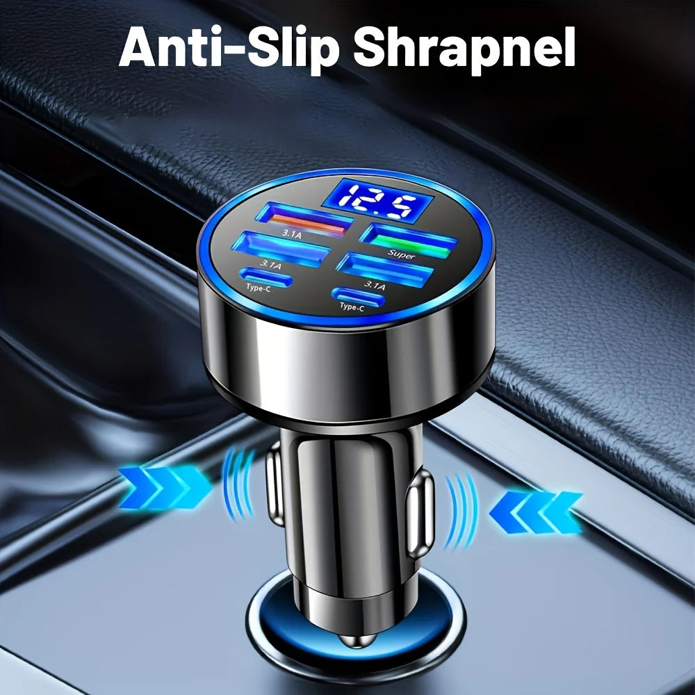 ⚡ Cargador Rápido USB para Auto 6 en 1